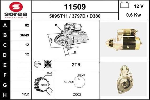 EAI 11509 - Стартер www.autospares.lv