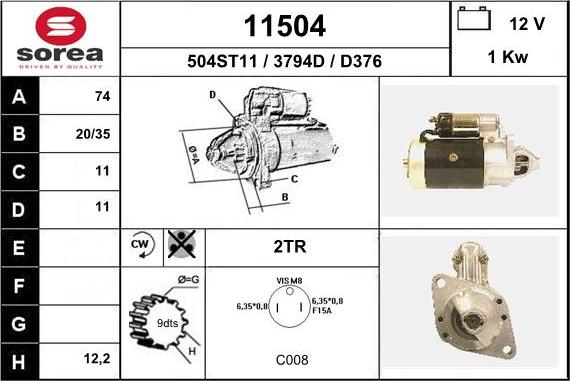 EAI 11504 - Стартер www.autospares.lv