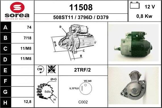 EAI 11508 - Стартер www.autospares.lv