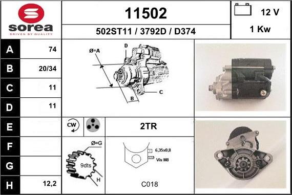 EAI 11502 - Starteris www.autospares.lv