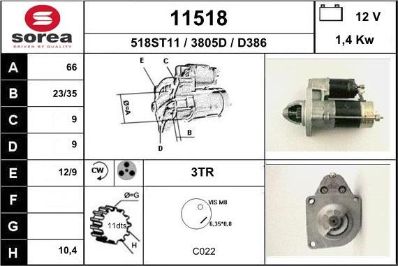 EAI 11518 - Starteris autospares.lv