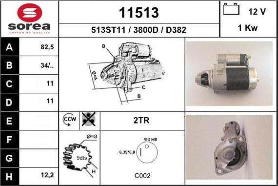 EAI 11513 - Starteris www.autospares.lv