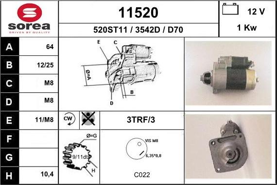 EAI 11520 - Starteris autospares.lv