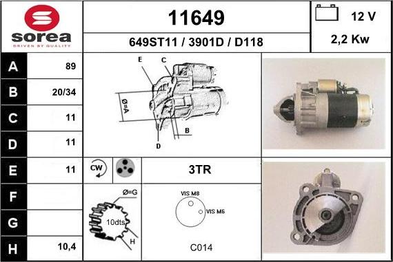 EAI 11649 - Starter www.autospares.lv