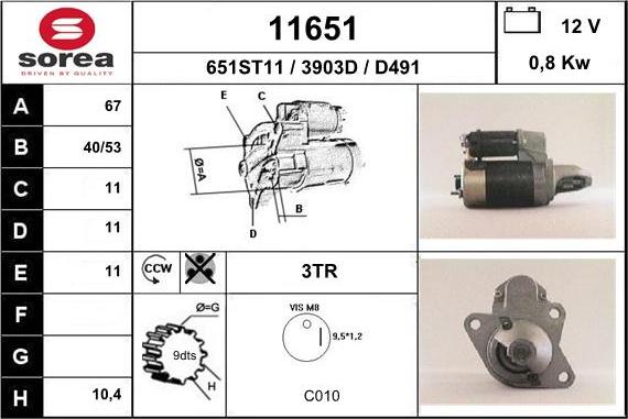 EAI 11651 - Starteris autospares.lv