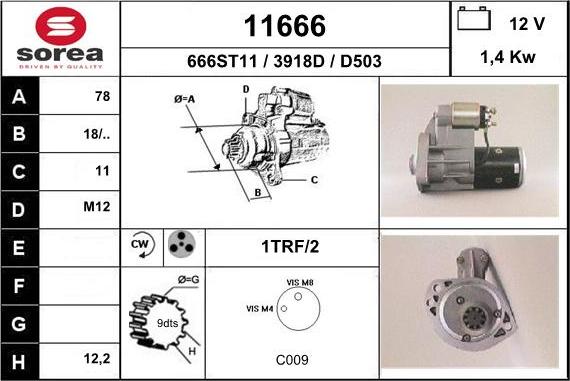 EAI 11666 - Starteris www.autospares.lv