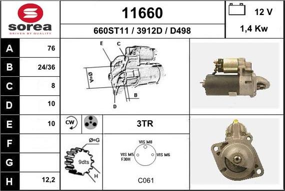 EAI 11660 - Starteris autospares.lv