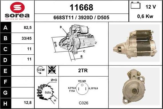 EAI 11668 - Starteris autospares.lv