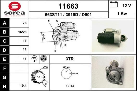 EAI 11663 - Starter www.autospares.lv