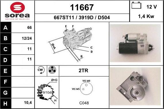 EAI 11667 - Starter www.autospares.lv