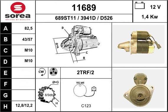 EAI 11689 - Starteris www.autospares.lv