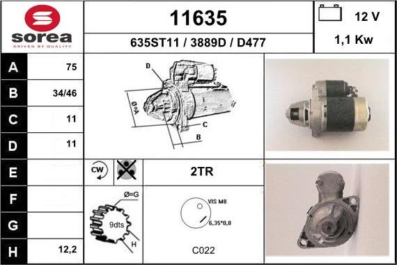 EAI 11635 - Starter www.autospares.lv