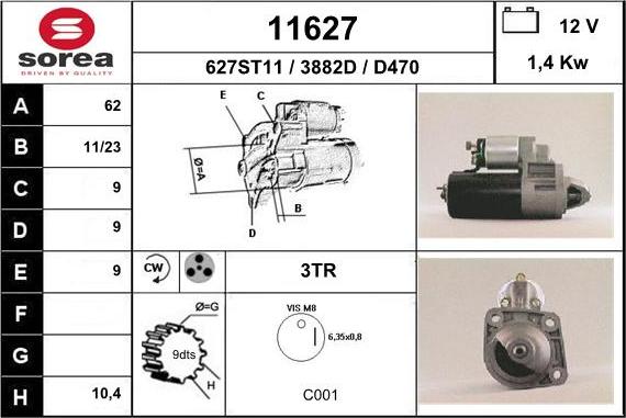 EAI 11627 - Starter www.autospares.lv