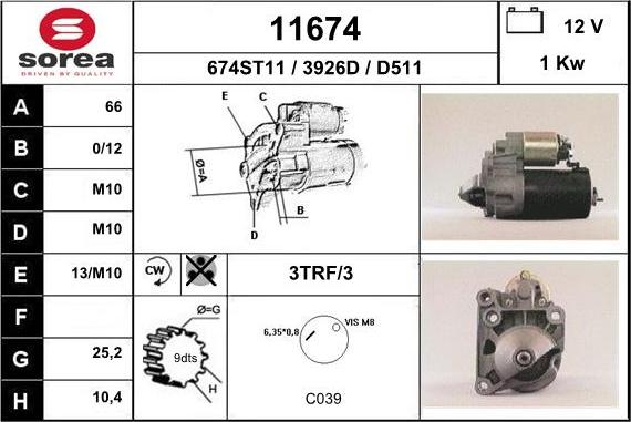 EAI 11674 - Стартер www.autospares.lv