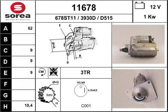 EAI 11678 - Starteris autospares.lv