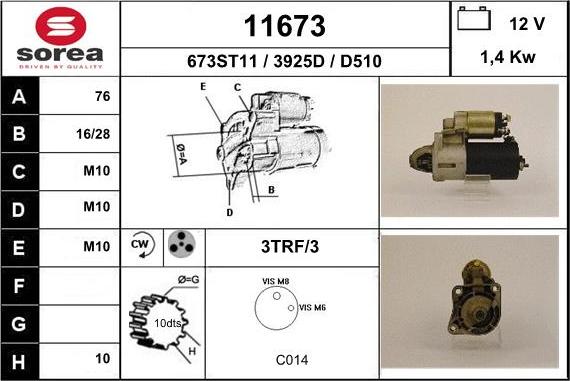 EAI 11673 - Starter www.autospares.lv