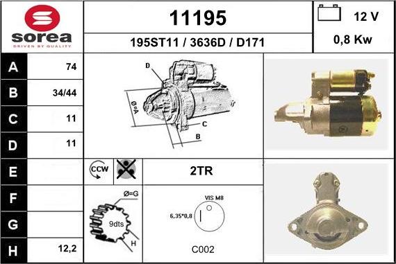 EAI 11195 - Starteris autospares.lv