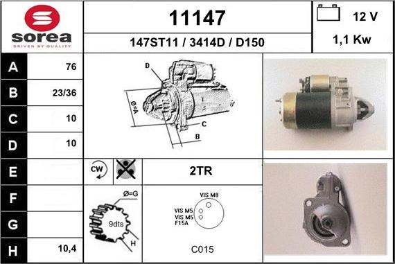 EAI 11147 - Starteris www.autospares.lv