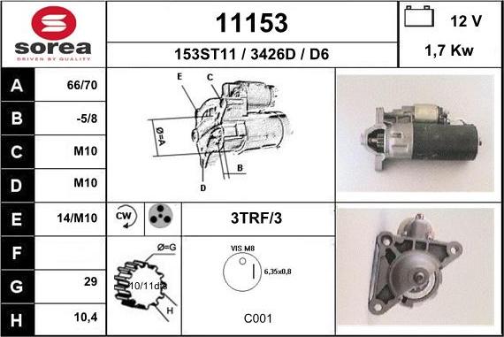 EAI 11153 - Стартер www.autospares.lv