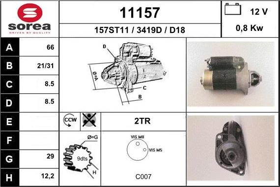 EAI 11157 - Стартер www.autospares.lv