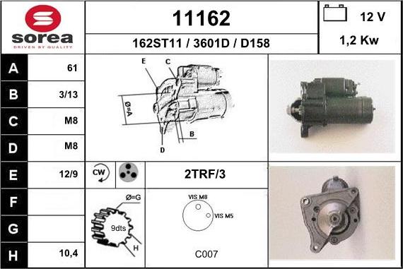 EAI 11162 - Starteris www.autospares.lv