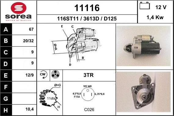 EAI 11116 - Starteris autospares.lv