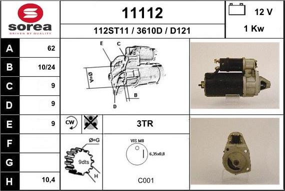 EAI 11112 - Стартер www.autospares.lv