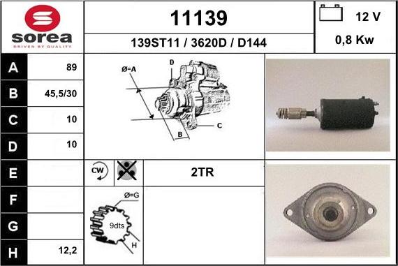 EAI 11139 - Starteris www.autospares.lv