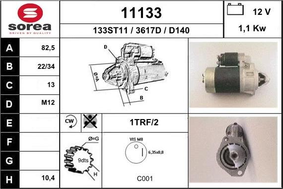 EAI 11133 - Стартер www.autospares.lv