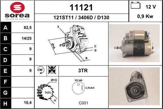 EAI 11121 - Starteris www.autospares.lv