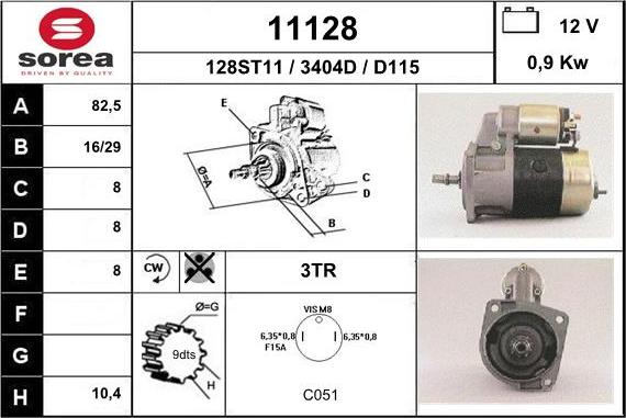 EAI 11128 - Starteris www.autospares.lv