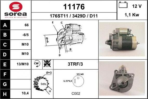 EAI 11176 - Starteris www.autospares.lv