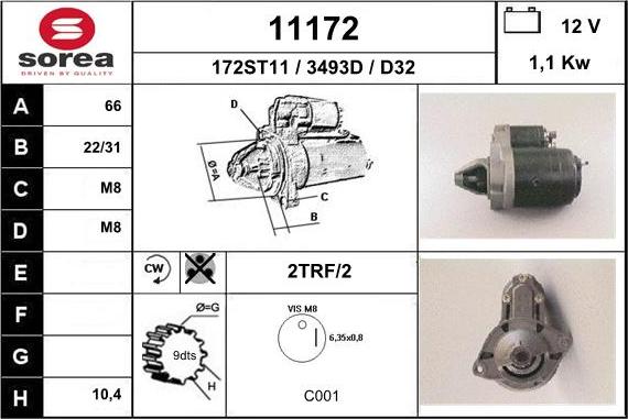 EAI 11172 - Starteris www.autospares.lv