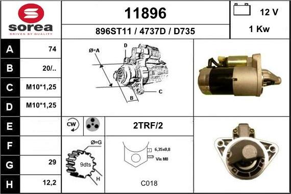 EAI 11896 - Стартер www.autospares.lv