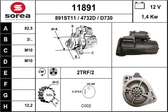 EAI 11891 - Стартер www.autospares.lv