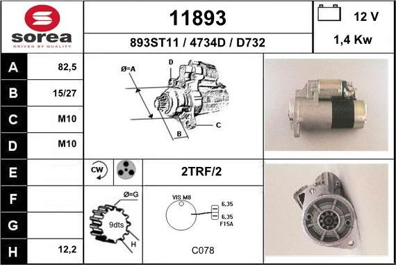 EAI 11893 - Starteris www.autospares.lv