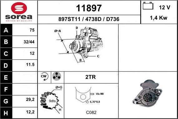 EAI 11897 - Starteris autospares.lv