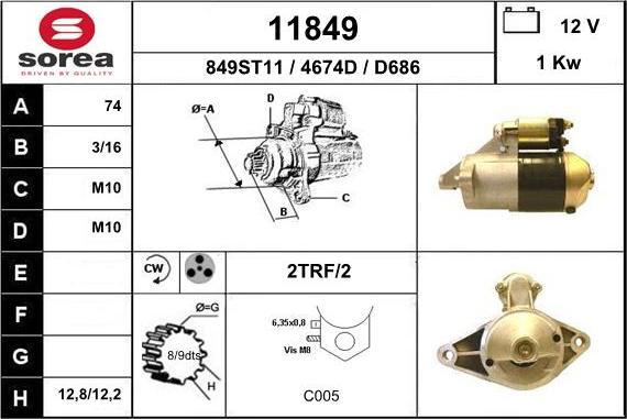 EAI 11849 - Starteris autospares.lv