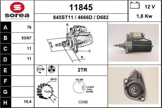 EAI 11845 - Starter www.autospares.lv