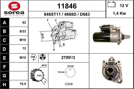 EAI 11846 - Стартер www.autospares.lv