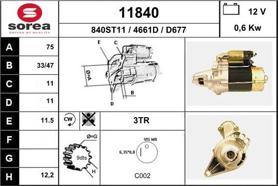 EAI 11840 - Starteris autospares.lv