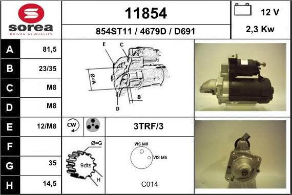 EAI 11854 - Стартер www.autospares.lv