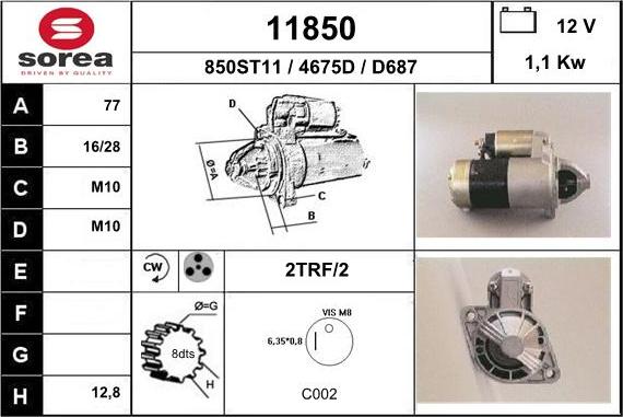 EAI 11850 - Starteris autospares.lv