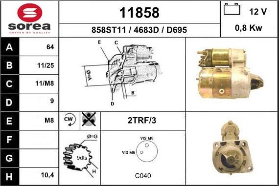 EAI 11858 - Starteris www.autospares.lv