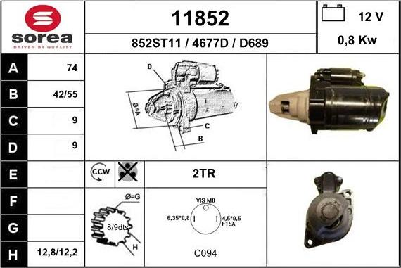 EAI 11852 - Стартер www.autospares.lv