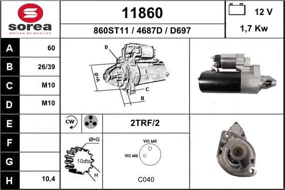 EAI 11860 - Starteris www.autospares.lv