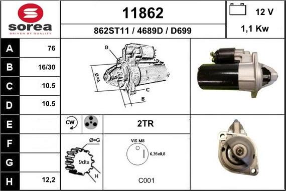 EAI 11862 - Стартер www.autospares.lv