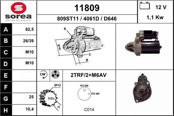 EAI 11809 - Starteris www.autospares.lv