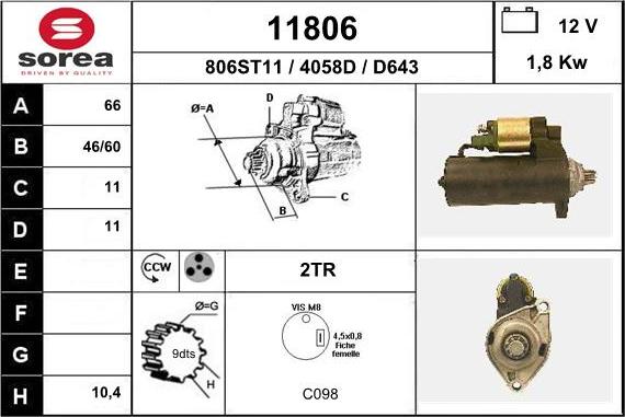 EAI 11806 - Starteris autospares.lv