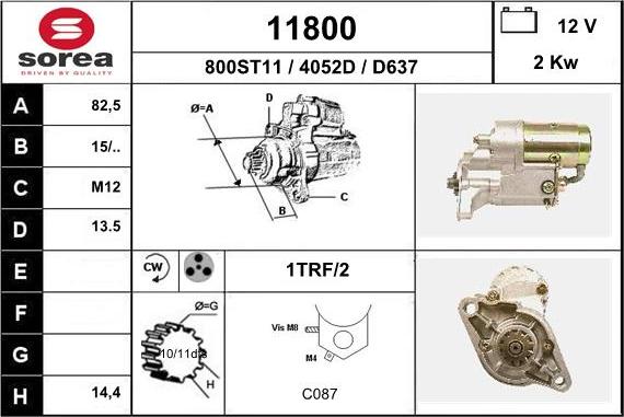 EAI 11800 - Starteris www.autospares.lv